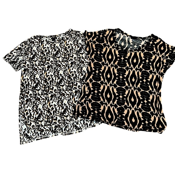 HALOGEN and BOBEAU shirts tops blouse size large leopard print abstract. - Picture 1 of 5